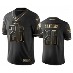 Men Philadelphia Eagles 26 Miles Sanders Black Golden Edition Stitched Football Jersey Men Philadelphia Eagles 26 Miles Sanders Black Golden Edition Stitched Football Jersey