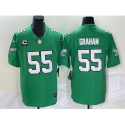 Men Philadelphia Eagles 55 Brandon Graham Green 2023 F U S E  With C Patch Vapor Untouchable Stitched Football Jersey Men Philadelphia Eagles 55 Brandon Graham Green 2023 F U S E  With C Patch Vapor Untouchable Stitched Football Jersey