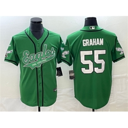Men Philadelphia Eagles 55 Brandon Graham Green Cool Base Stitched Baseball Jersey Men Philadelphia Eagles 55 Brandon Graham Green Cool Base Stitched Baseball Jersey