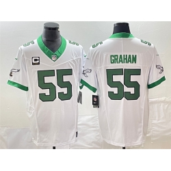 Men Philadelphia Eagles 55 Brandon Graham White 2023 F U S E With C Patch Vapor Untouchable Stitched Football Jersey Men Philadelphia Eagles 55 Brandon Graham White 2023 F U S E With C Patch Vapor Untouchable Stitched Football Jersey