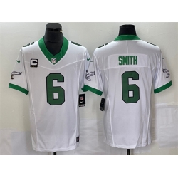 Men Philadelphia Eagles 6 DeVonta Smith White 2023 F U S E With C Patch Vapor Untouchable Stitched Football Jersey Men Philadelphia Eagles 6 DeVonta Smith White 2023 F U S E With C Patch Vapor Untouchable Stitched Football Jersey