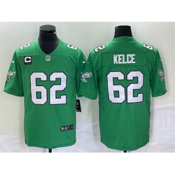 Men Philadelphia Eagles 62 Jason Kelce Green Vapor Limited With C Patch Stitched Football Jersey Men Philadelphia Eagles 62 Jason Kelce Green Vapor Limited With C Patch Stitched Football Jersey