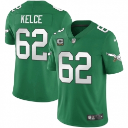Men Philadelphia Eagles 62 Jason Kelce Green Vapor Untouchable Limited Stitched Football Jersey Men Philadelphia Eagles 62 Jason Kelce Green Vapor Untouchable Limited Stitched Football Jersey