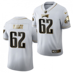 Men Philadelphia Eagles 62 Jason Kelce White Golden Limited Stitched Jersey Men Philadelphia Eagles 62 Jason Kelce White Golden Limited Stitched Jersey