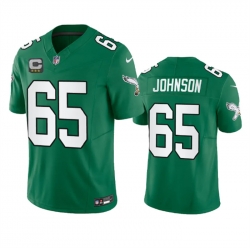 Men Philadelphia Eagles 65 Lane Johnson Green 2023 F U S E  With C Patch Vapor Untouchable Stitched Football Jersey Men Philadelphia Eagles 65 Lane Johnson Green 2023 F U S E  With C Patch Vapor Untouchable Stitched Football Jersey