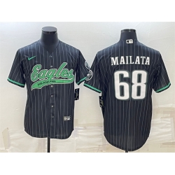 Men Philadelphia Eagles 68 Jordan Mailata Black With Patch Cool Base Stitched Baseball Jerseys Men Philadelphia Eagles 68 Jordan Mailata Black With Patch Cool Base Stitched Baseball Jerseys