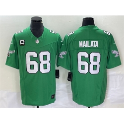 Men Philadelphia Eagles 68 Jordan Mailata Green 2023 F U S E With C Patch Vapor Untouchable Stitched Football Jersey Men Philadelphia Eagles 68 Jordan Mailata Green 2023 F U S E With C Patch Vapor Untouchable Stitched Football Jersey
