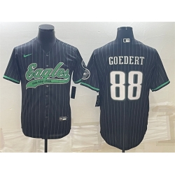 Men Philadelphia Eagles 88 Dallas Goedert Black With Patch Cool Base Stitched Baseball Jerseys Men Philadelphia Eagles 88 Dallas Goedert Black With Patch Cool Base Stitched Baseball Jerseys