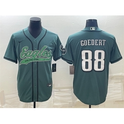 Men Philadelphia Eagles 88 Dallas Goedert Green With Patch Cool Base Stitched Baseball Jersey Men Philadelphia Eagles 88 Dallas Goedert Green With Patch Cool Base Stitched Baseball Jersey