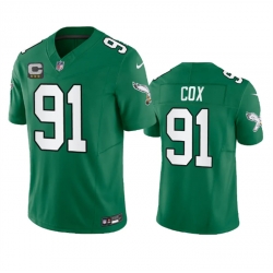 Men Philadelphia Eagles 91 Fletcher Cox Green 2023 F U S E  With C Patch Vapor Untouchable Stitched Football Jersey Men Philadelphia Eagles 91 Fletcher Cox Green 2023 F U S E  With C Patch Vapor Untouchable Stitched Football Jersey