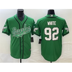 Men Philadelphia Eagles 92 Reggie White Green Cool Base Stitched Baseball Jersey Men Philadelphia Eagles 92 Reggie White Green Cool Base Stitched Baseball Jersey