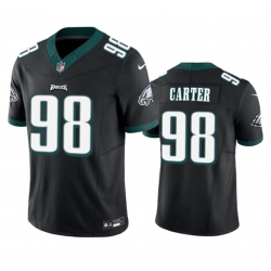 Men Philadelphia Eagles 98 Jalen Carter Black 2023 F U S E  Vapor Untouchable Limited Stitched Football Jersey Men Philadelphia Eagles 98 Jalen Carter Black 2023 F U S E  Vapor Untouchable Limited Stitched Football Jersey