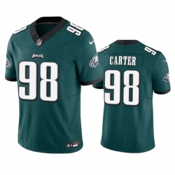 Men Philadelphia Eagles 98 Jalen Carter Green 2023 F U S E  Vapor Untouchable Limited Stitched Football Jersey Men Philadelphia Eagles 98 Jalen Carter Green 2023 F U S E  Vapor Untouchable Limited Stitched Football Jersey