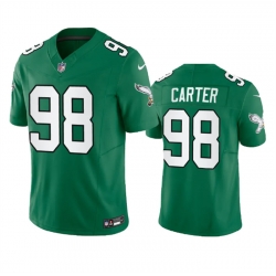 Men Philadelphia Eagles 98 Jalen Carter Green 2023 F U S E  Vapor Untouchable Stitched Football Jersey Men Philadelphia Eagles 98 Jalen Carter Green 2023 F U S E  Vapor Untouchable Stitched Football Jersey