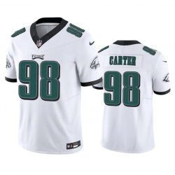 Men Philadelphia Eagles 98 Jalen Carter White 2023 F U S E  Vapor Untouchable Limited Stitched Football Jersey Men Philadelphia Eagles 98 Jalen Carter White 2023 F U S E  Vapor Untouchable Limited Stitched Football Jersey