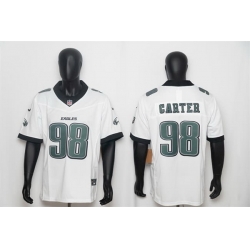 Men Philadelphia Eagles  98 Jalen Carter White 2026 F U S E  Vapor Untouchable Limited Stitched Football Jersey