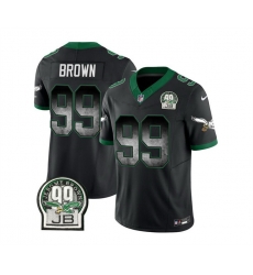 Men Philadelphia Eagles 99 Jerome Brown Black 2023 F U S E  Throwback Vapor Untouchable Limited Stitched Football Jersey