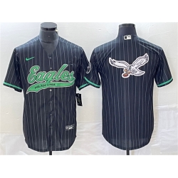 Men Philadelphia Eagles Black Team Big Logo Cool Base Stitched Baseball Jerseys Men Philadelphia Eagles Black Team Big Logo Cool Base Stitched Baseball Jerseys