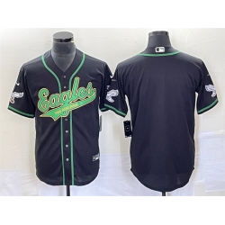 Men Philadelphia Eagles Blank Black Cool Base Stitched Baseball Jersey Men Philadelphia Eagles Blank Black Cool Base Stitched Baseball Jersey