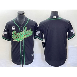 Men Philadelphia Eagles Blank Black With C Patch Cool Base Stitched Baseball Jersey Men Philadelphia Eagles Blank Black With C Patch Cool Base Stitched Baseball Jersey