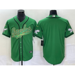Men Philadelphia Eagles Blank Green Cool Base Stitched Baseball Jersey Men Philadelphia Eagles Blank Green Cool Base Stitched Baseball Jersey