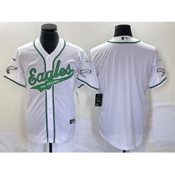 Men Philadelphia Eagles Blank White Cool Base Stitched Baseball Jersey Men Philadelphia Eagles Blank White Cool Base Stitched Baseball Jersey