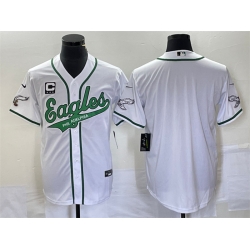 Men Philadelphia Eagles Blank White With C Patch Cool Base Stitched Baseball Jersey Men Philadelphia Eagles Blank White With C Patch Cool Base Stitched Baseball Jersey