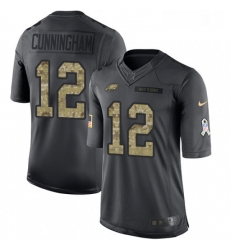 Mens Nike Philadelphia Eagles 12 Randall Cunningham Limited Black 2016 Salute to Service NFL Jersey