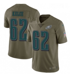 Mens Nike Philadelphia Eagles 62 Jason Kelce Limited Olive 2017 Salute to Service NFL Jersey