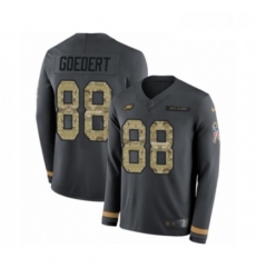 Mens Nike Philadelphia Eagles 88 Dallas Goedert Limited Black Salute to Service Therma Long Sleeve NFL Jersey