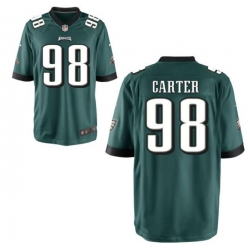 Men's Philadelphia Eagles Jalen Carter #98 Green Vapor Limited Stitched NFL Jersey Men's Philadelphia Eagles Jalen Carter #98 Green Vapor Limited Stitched NFL Jersey