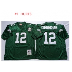 NFL Ealges Mitchell And Ness Philadelphia Eagles 1 Jalen Hurts Green Team Color Authentic Throwback NFL Jersey NFL Ealges Mitchell And Ness Philadelphia Eagles 1 Jalen Hurts Green Team Color Authentic Throwback NFL Jersey