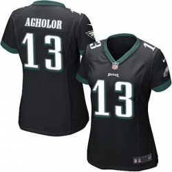 Nike Eagles #13 Nelson Agholor Black Alternate Womens Stitched NFL New Elite Jersey Nike Eagles #13 Nelson Agholor Black Alternate Womens Stitched NFL New Elite Jersey