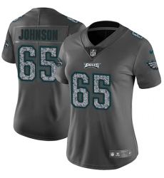 Nike Eagles #65 Lane Johnson Gray Static Womens NFL Vapor Untouchable Game Jersey