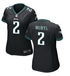 Women Nike Eagles 2 Jalen Hurts Black Vapor Limited Stitched NFL Jersey