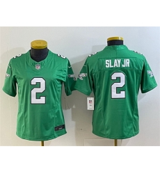 Women Philadelphia Eagles 2 Darius Slay JR Green 2023 F U S E  Stitched Football Jersey  Run Small