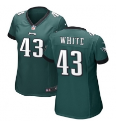 Women Philadelphia Eagles 43 Kyzir White Green Vapor Untouchable Limited Stitched Jersey