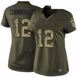 Womens Nike Philadelphia Eagles 12 Randall Cunningham Elite Green Salute to Service NFL Jersey Womens Nike Philadelphia Eagles 12 Randall Cunningham Elite Green Salute to Service NFL Jersey