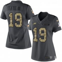 Womens Nike Philadelphia Eagles 19 Golden Tate III Limited Black 2016 Salute to Service NFL Jerse Womens Nike Philadelphia Eagles 19 Golden Tate III Limited Black 2016 Salute to Service NFL Jerse