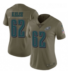 Womens Nike Philadelphia Eagles 62 Jason Kelce Limited Olive 2017 Salute to Service NFL Jersey