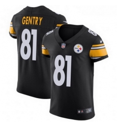 Men Nike 81 Zach Gentry Pittsburgh Steelers Elite Black Team Color Vapor Untouchable Jersey