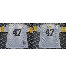 Men Pittsburgh Steelers 47 Mel Blount White Throwback Stitched Football Jersey Men Pittsburgh Steelers 47 Mel Blount White Throwback Stitched Football Jersey