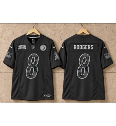 Men Pittsburgh Steelers 8 Aaron Rodgers Black F U S E 2026 Salute to Service Limited Stitched Football Jersey Men Pittsburgh Steelers 8 Aaron Rodgers Black F U S E 2026 Salute to Service Limited Stitched Football Jersey