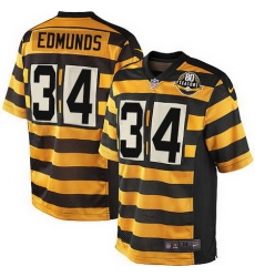 Nike Steelers #34 Terrell Edmunds Yellow Black Alternate Mens Stitched NFL 80TH Throwback Elite Jersey