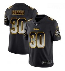 Steelers 30 James Conner Black Men Stitched Football Vapor Untouchable Limited Smoke Fashion Jersey