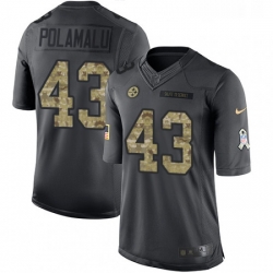 Youth Nike Pittsburgh Steelers 43 Troy Polamalu Limited Black 2016 Salute to Service NFL Jersey Youth Nike Pittsburgh Steelers 43 Troy Polamalu Limited Black 2016 Salute to Service NFL Jersey