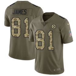 Youth Nike Steelers #81 Jesse James Olive Camo Stitched NFL Limited 2017 Salute to Service Jersey Youth Nike Steelers #81 Jesse James Olive Camo Stitched NFL Limited 2017 Salute to Service Jersey
