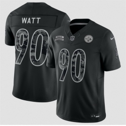 Youth Pittsburgh Steelers  90 T J  Watts Black 2026 Salute to Service Limited Stitched Football Jersey