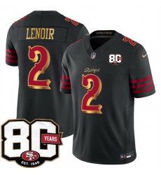 Men San Francisco 49ers 2 Deommodore Lenoir Black 80th Anniversary Patch Rivalries 2026 F U S E Vapor Untouchabl Limited Stitched Football Jersey Men San Francisco 49ers 2 Deommodore Lenoir Black 80th Anniversary Patch Rivalries 2026 F U S E Vapor Untouchabl Limited Stitched Football Jersey