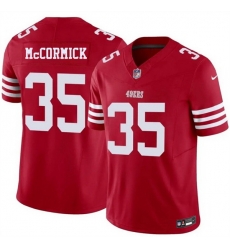 Men San Francisco 49ers 35 Sincere McCormick Red 2026 F U S E Vapor Untouchable Limited Stitched Football Jersey Men San Francisco 49ers 35 Sincere McCormick Red 2026 F U S E Vapor Untouchable Limited Stitched Football Jersey